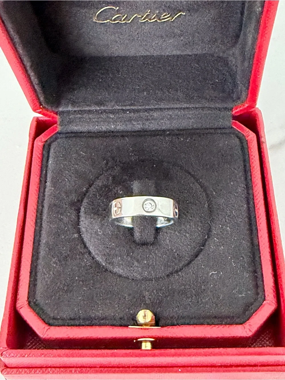 Cartier Classic Love Ring 3 Diamonds 750 WG Cartier Size : 51 ( US 5.75) - Picture 10 of 16